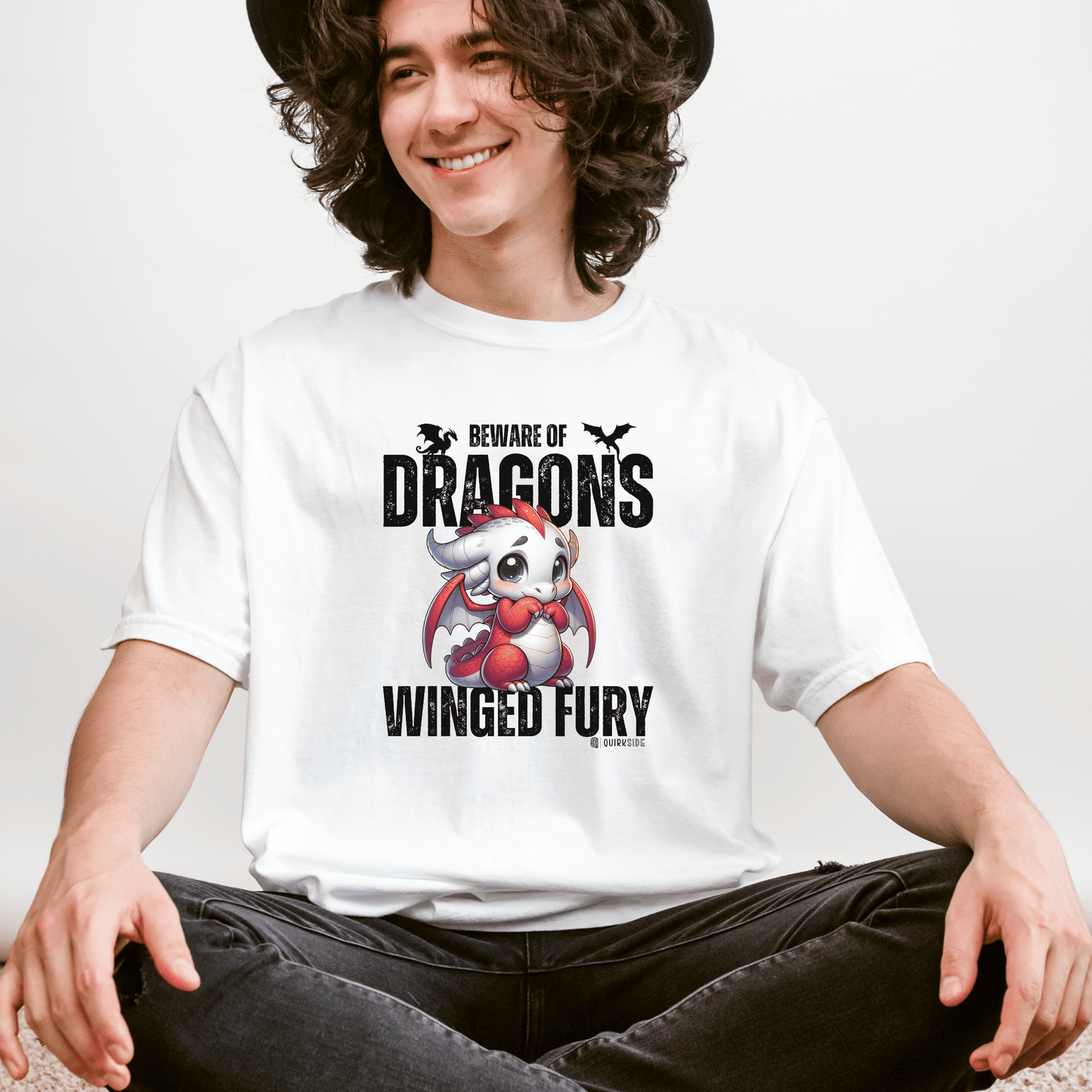 Dragon Lover Unisex T-shirt, Dragon Tee Shirt, Fantasy Graphic Tee, Dragon Art Shirt, Dragon Apparel - Quirkside Creations