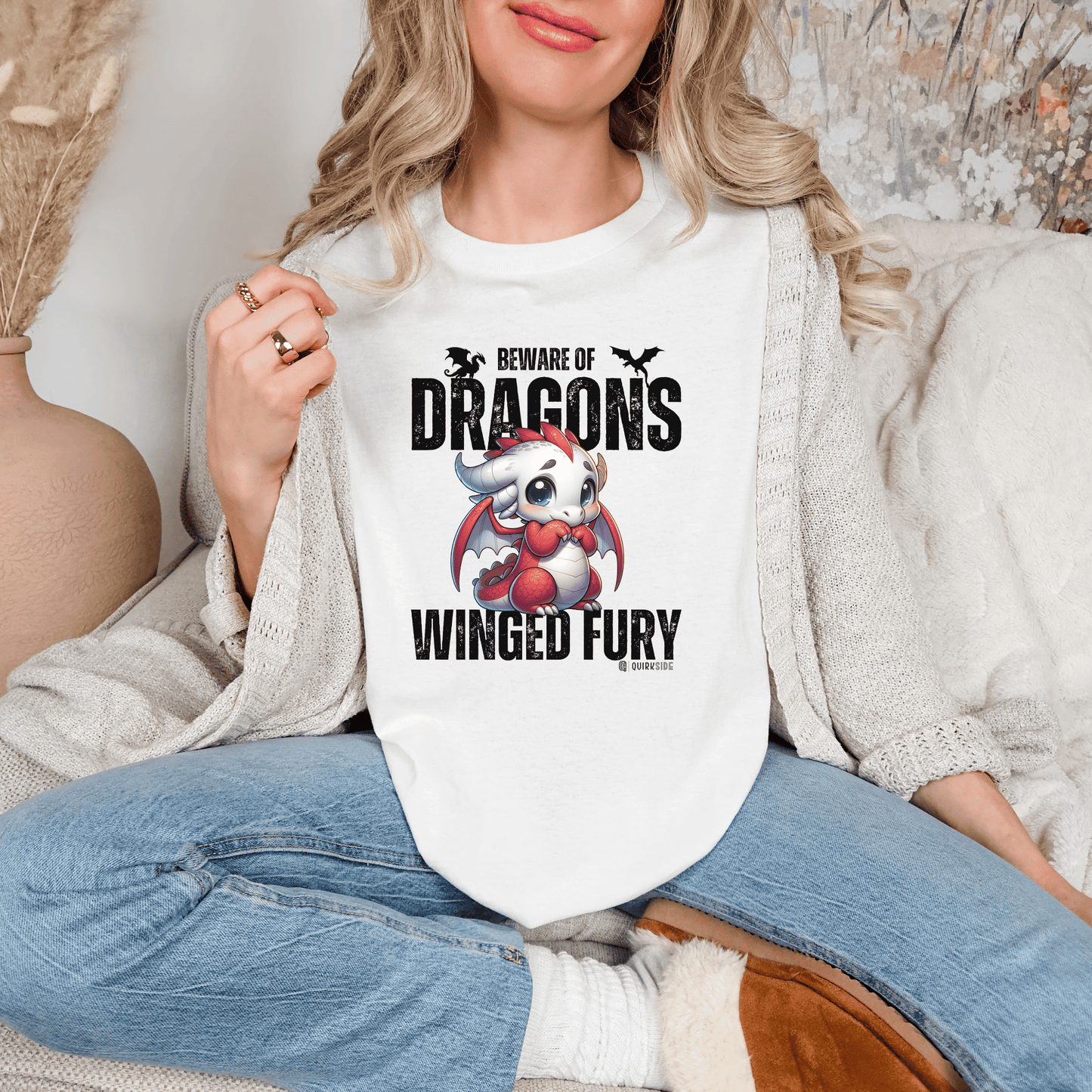 Dragon Lover Unisex T-shirt, Dragon Tee Shirt, Fantasy Graphic Tee, Dragon Art Shirt, Dragon Apparel - Quirkside Creations