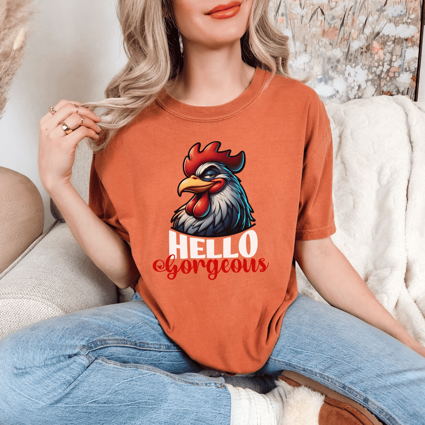 Cheerful Bold Greeting Unisex Garment-Dyed T-shirt, Confidence Boosting Tee, Playful Shirt, Fun Graphic Top, Happy Apparel for All
