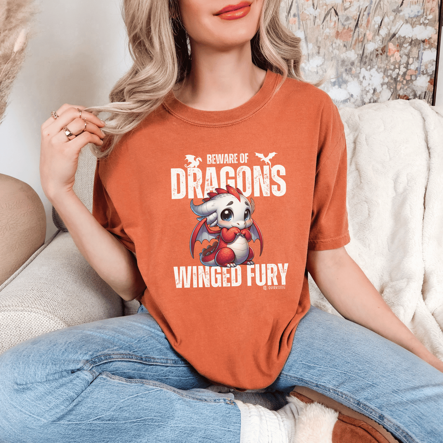 Dragon Lover Unisex T-shirt, Dragon Tee Shirt, Fantasy Graphic Tee, Dragon Art Shirt, Dragon Apparel - Quirkside Creations