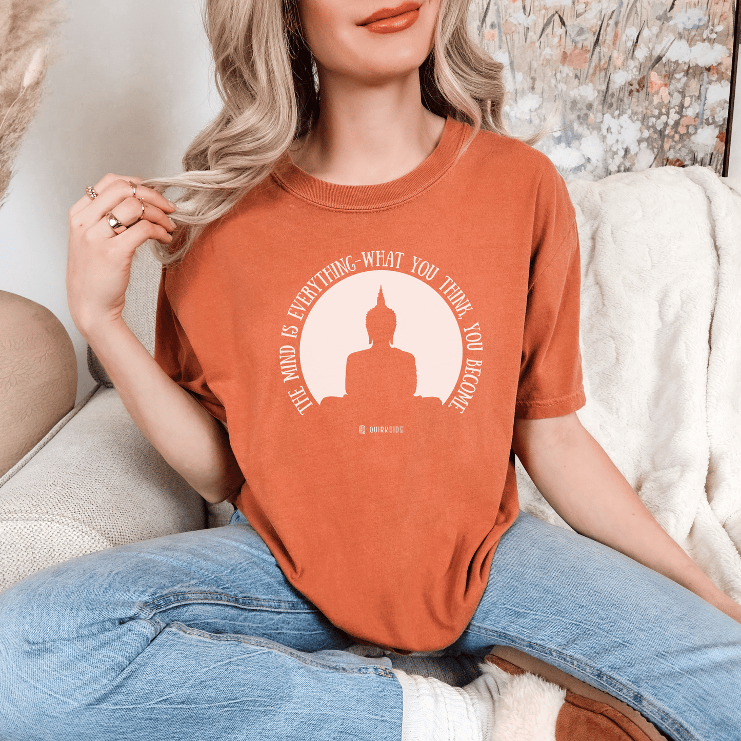 Buddha Quote Mind Power T-shirt, Inspirational Tee, Positive Thinking Shirt, Meditation Top, Unisex Graphic Apparel