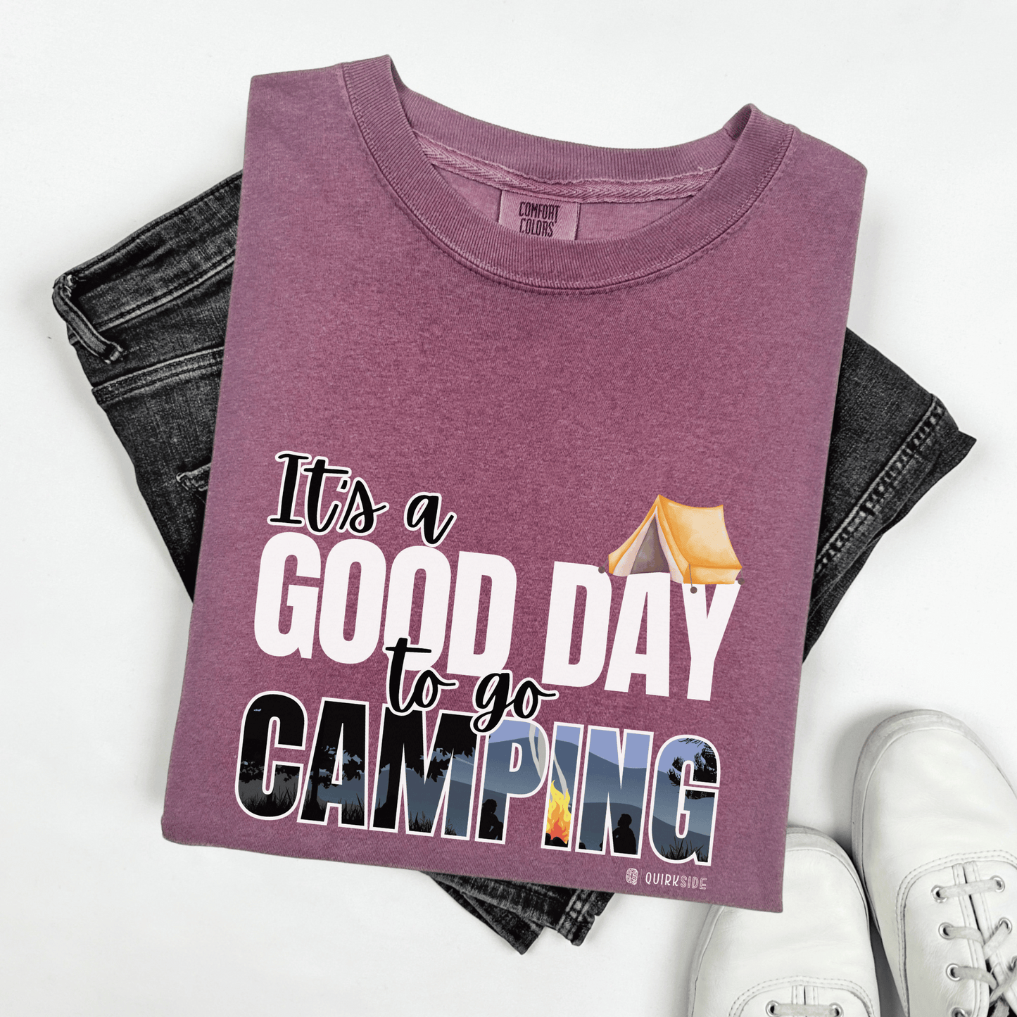 Premium Unisex Camping Enthusiast T-shirt - Great Day to Go Camping Design