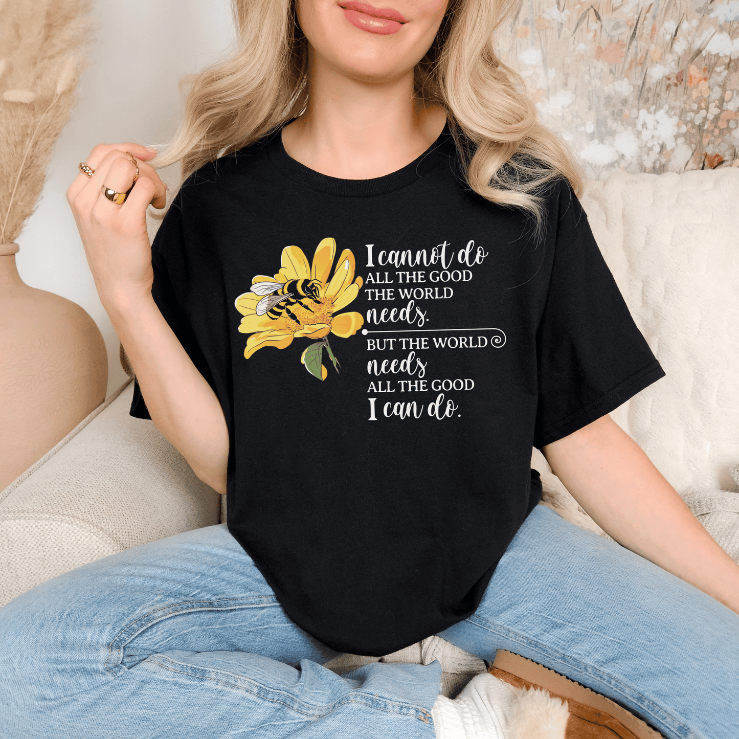 Honey Bee Unisex T-shirt, Nature Inspired Tee, Inspirational Message Shirt, Plant Lover Gift, Animal Advocate Top