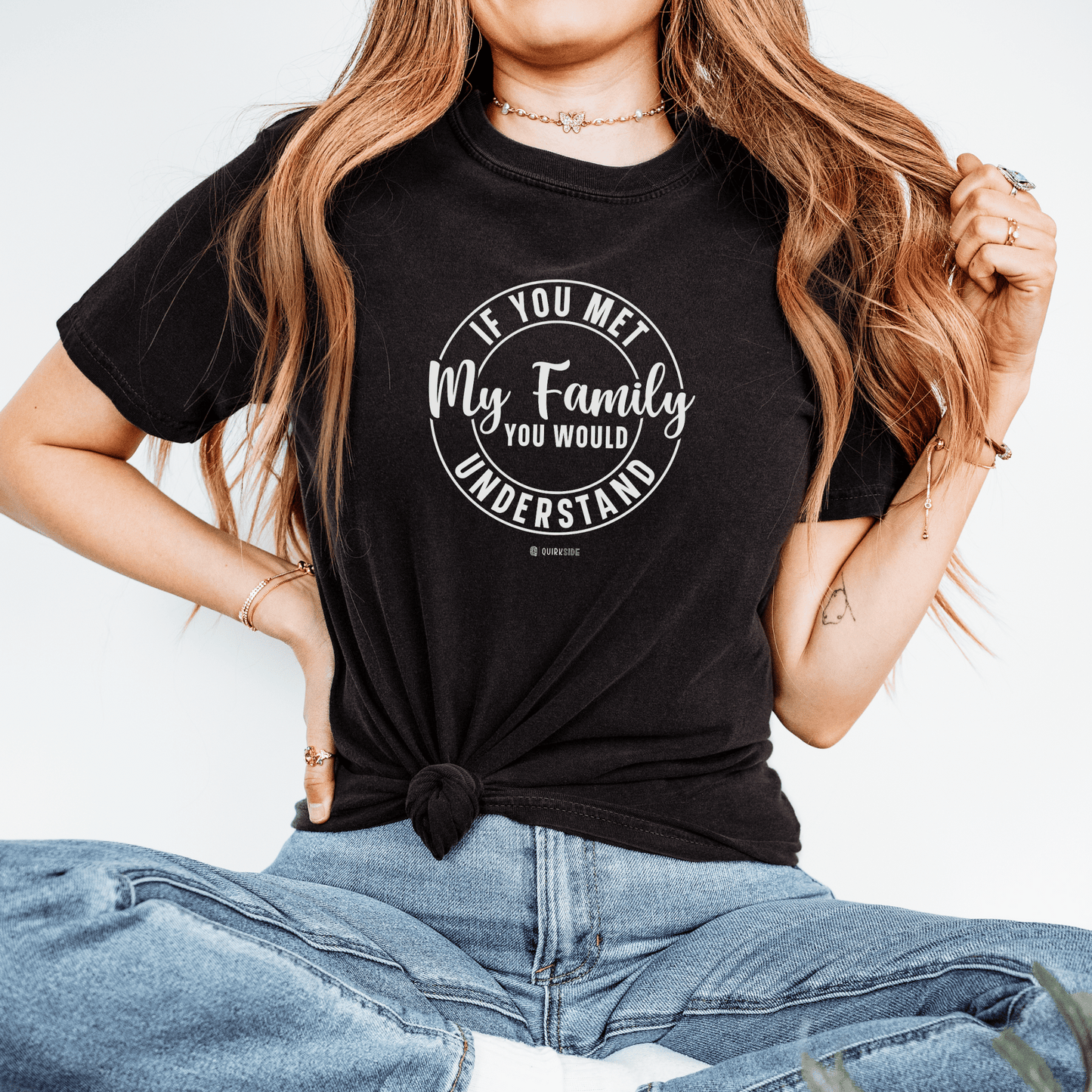 Funny Family Traits Unisex T-shirt, Humorous Cotton Tee, Gift for Him or Her, Casual Top, Comical Graphic Shirt - Quirkside Creations