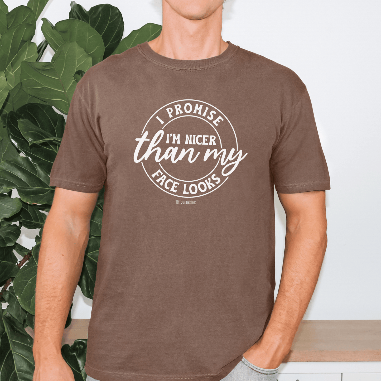 Funny Nice Person Inside Statement, Unisex Garment-Dyed T-shirt, Humorous Tee, Sarcastic Graphic Shirt, Unique Gift Idea, Cool Top - Quirkside Creations
