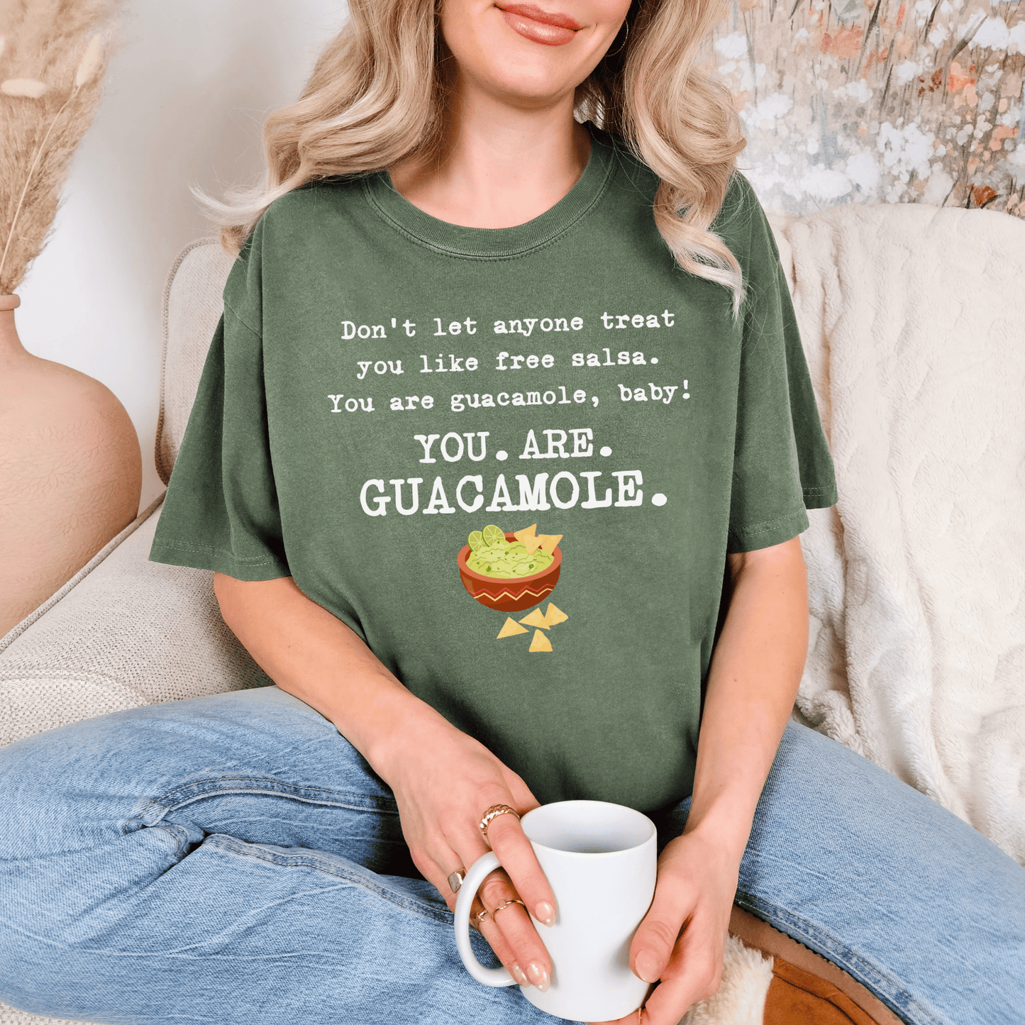 Premium Guacamole Unisex Garment-Dyed T-shirt, Funny Avocado Lover Tee, Gift for Foodie, Soft Graphic Tee, Unique Graphic Tee, Novelty Top - Quirkside Creations
