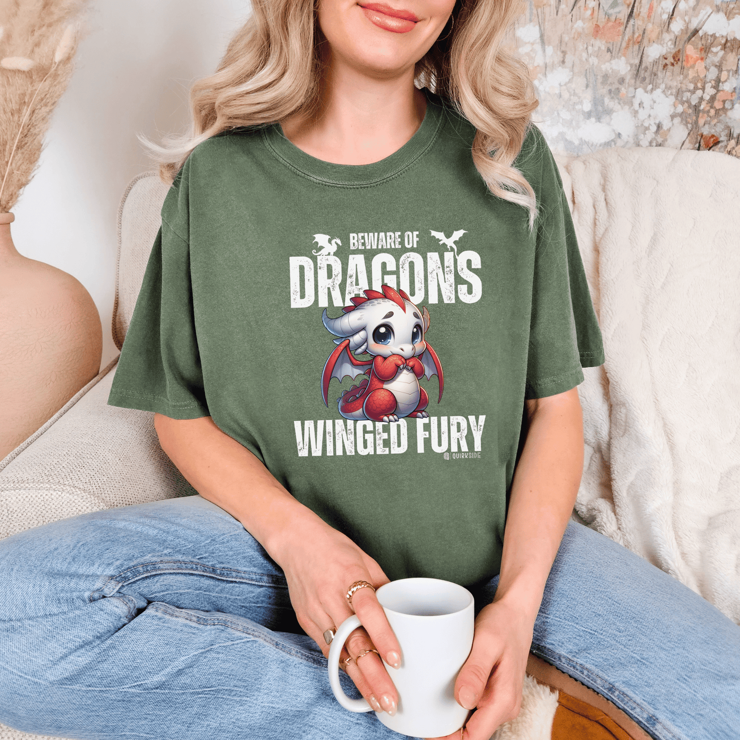 Dragon Lover Unisex T-shirt, Dragon Tee Shirt, Fantasy Graphic Tee, Dragon Art Shirt, Dragon Apparel - Quirkside Creations