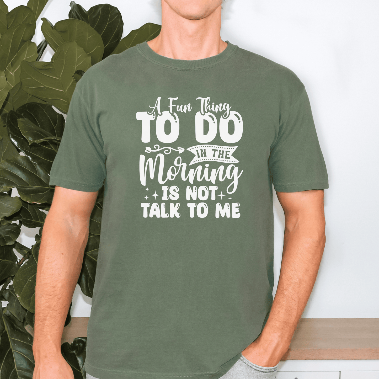 Funny Message Unisex T-shirt, Not a Morning Person Tee, Sleepyhead Shirt, Lazy Day Top, Sarcastic Graphic Tee - Quirkside Creations