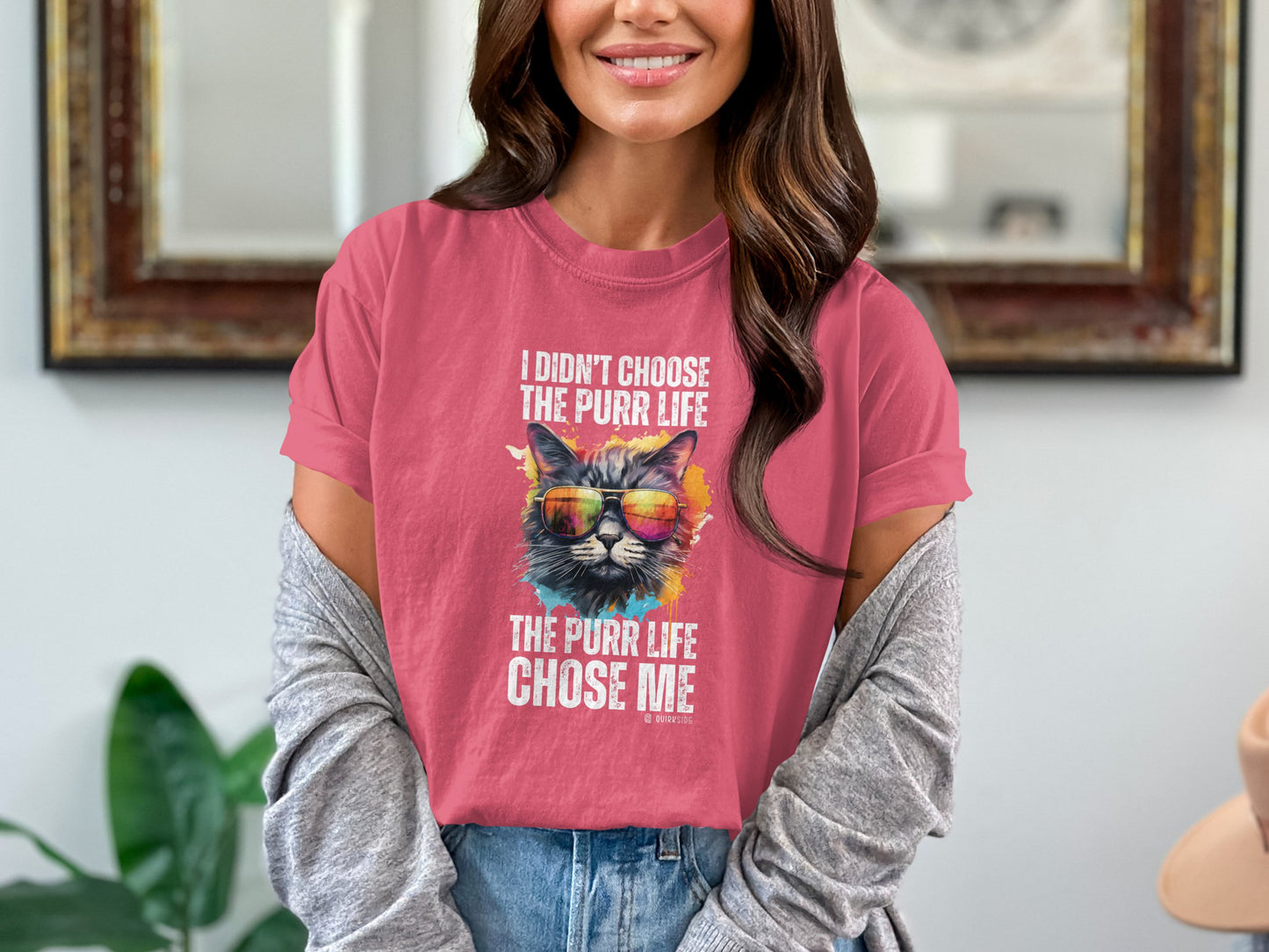 Cool Cat Tee, Funny Cat Lover Shirt, Feline Fan Top, Cat Owner Gift, Cat Mom Shirt, Cat Dad Tee, Cat Lady Gift, Cat Print T-shirt