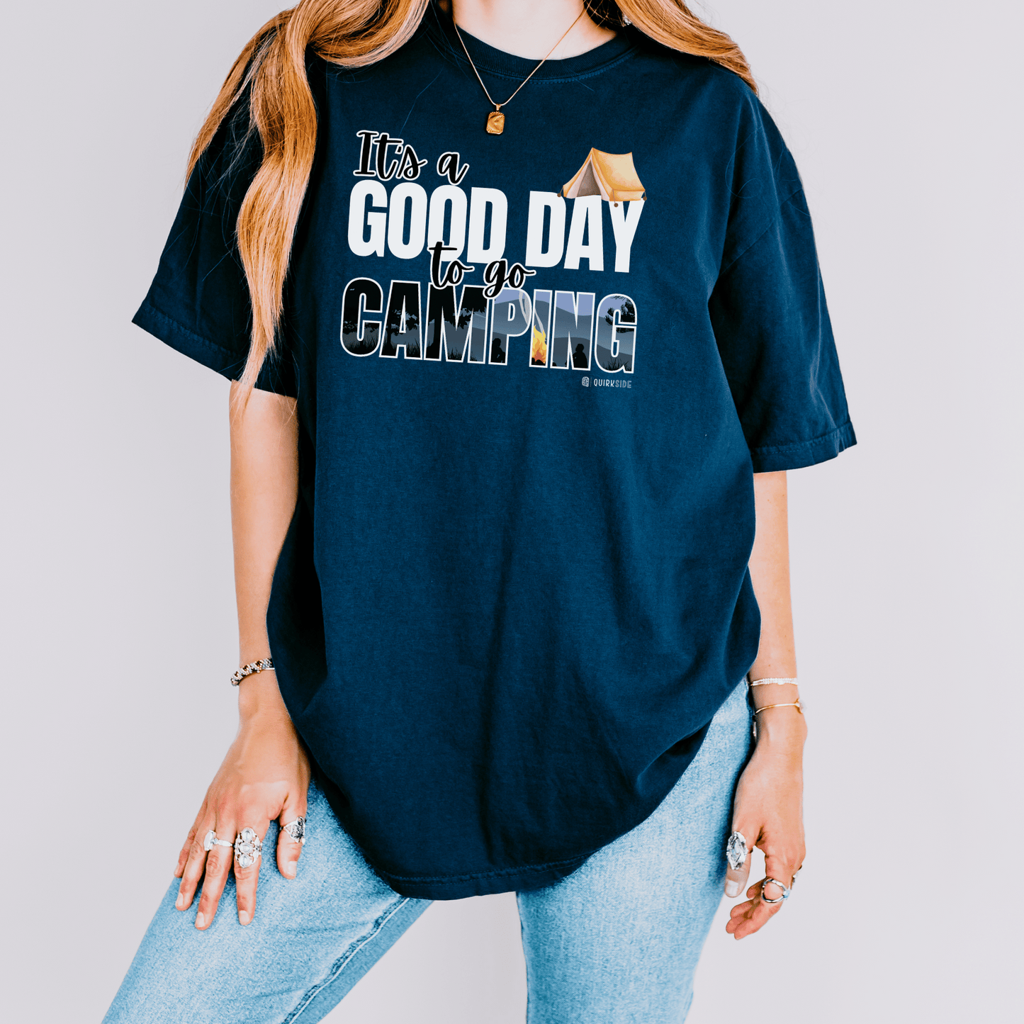 Premium Unisex Camping Enthusiast T-shirt - Great Day to Go Camping Design