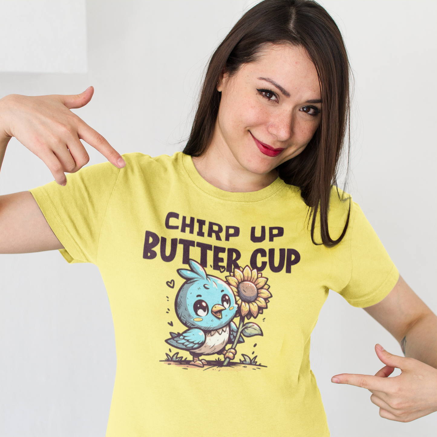 Quirkside 'Chirp Up Buttercup' Women's Softstyle Tee - Quirkside Creations