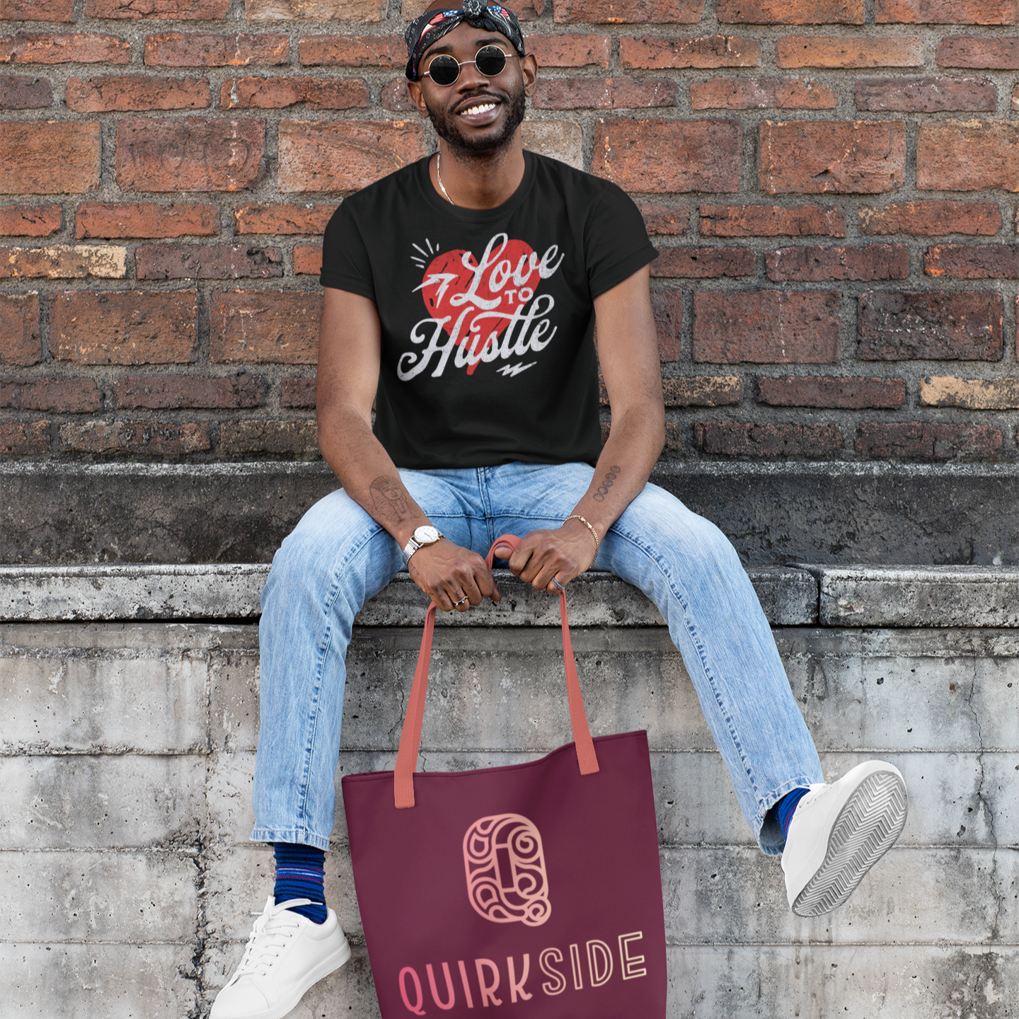 Hustle Graphic Tee, Motivational Shirt, Workout Top, Fitness T-Shirt, Inspirational Apparel - Quirkside Creations