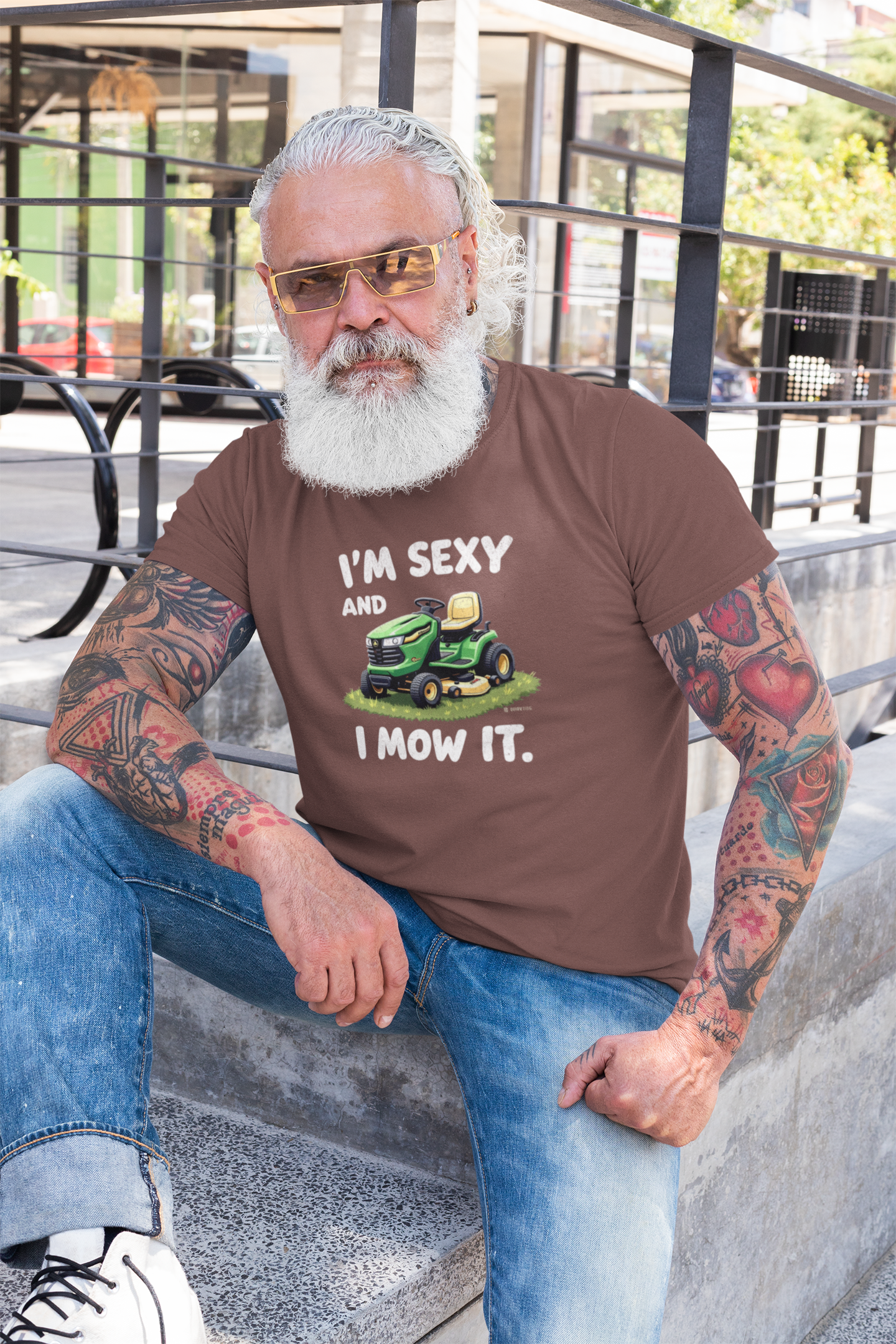 Funny Unisex T-shirt - Sexy and I 'Mow' it Tee