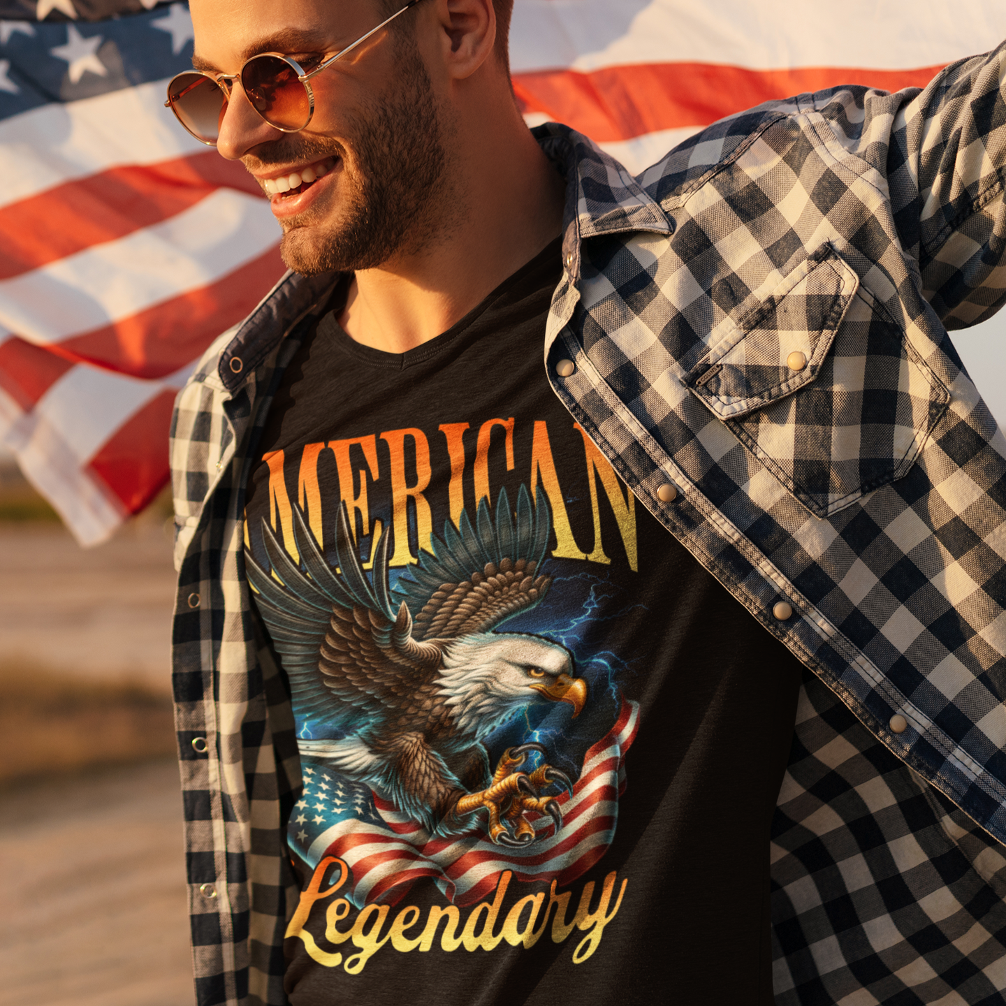 American Bald Eagle Patriotic T-Shirt, Unisex Shirt, American Pride Tee, Independence Day Shirt - Quirkside Creations