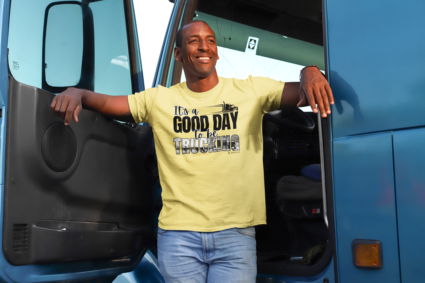 Trucking T-shirt, Truckers Tee, Highway Driver Shirt, On The Road Top, Unisex Tee, Comfortable Garment-Dyed Shirt