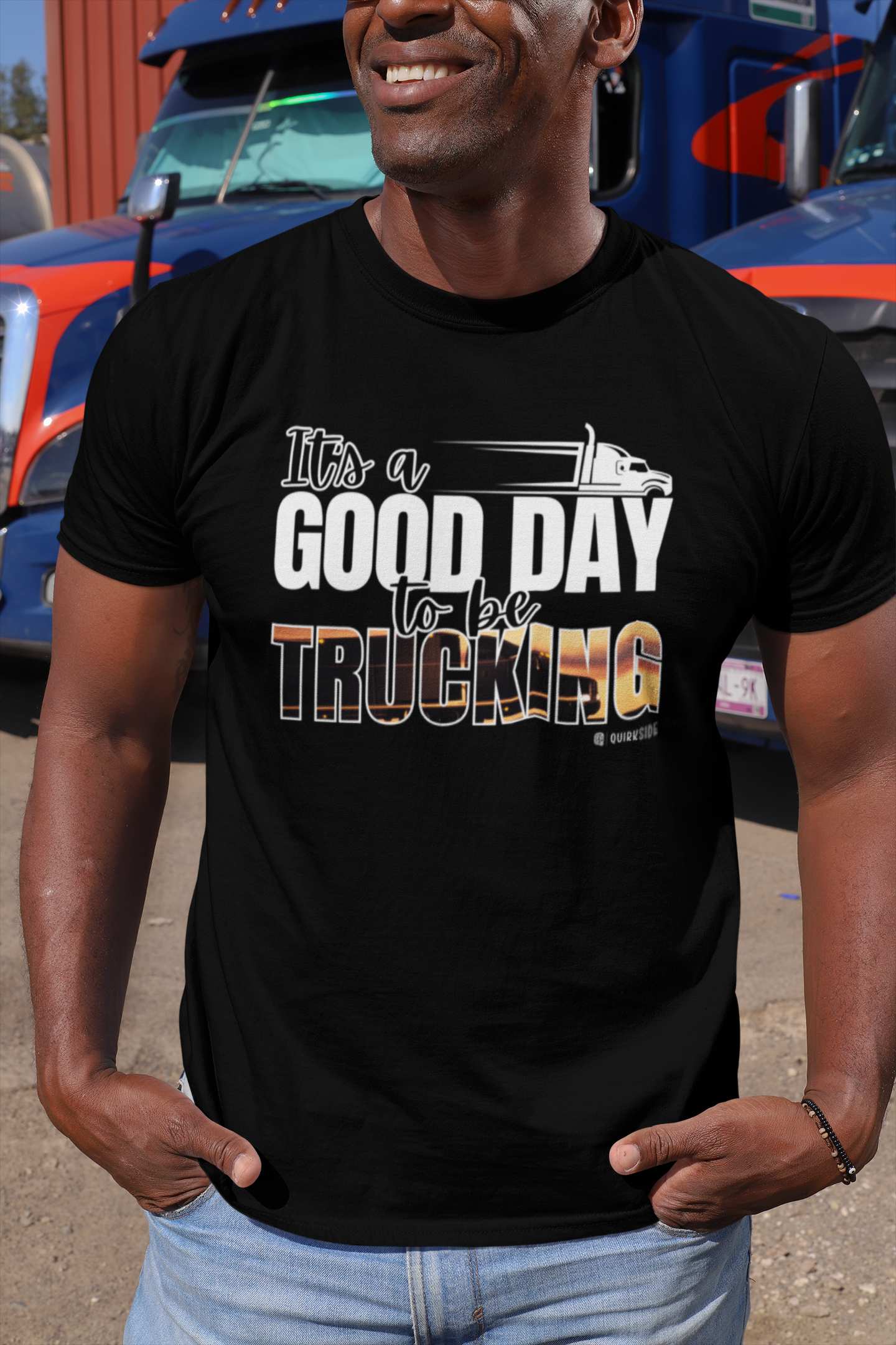 Trucking T-shirt, Truckers Tee, Highway Driver Shirt, On The Road Top, Unisex Tee, Comfortable Garment-Dyed Shirt