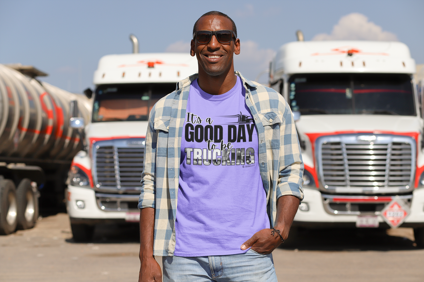 Trucking T-shirt, Truckers Tee, Highway Driver Shirt, On The Road Top, Unisex Tee, Comfortable Garment-Dyed Shirt