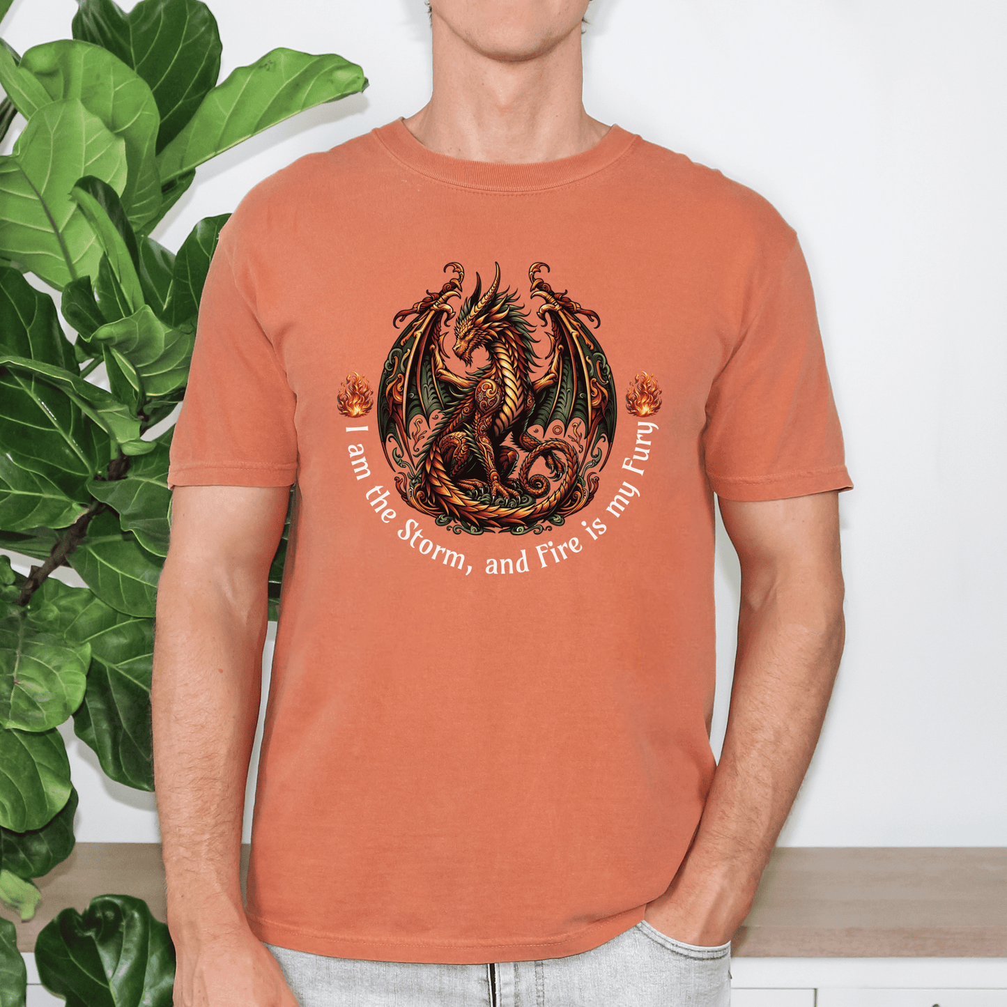 Dragon Power Unisex T-shirt, Magical Inner Strength Statement Tee, Mythical Legend Apparel, Inspirational Dragon Tee, Power of Fire Tee - Quirkside Creations