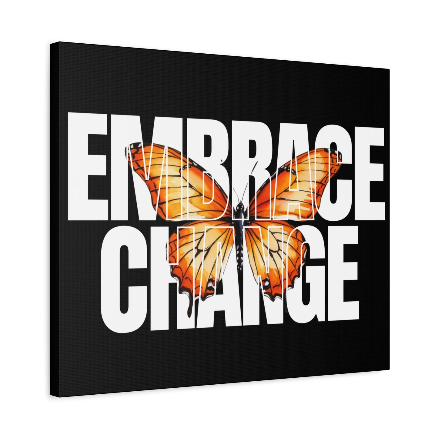Butterfly Embrace Change Canvas Art, Motivational Wall Decor, Inspirational Gift for Home, Office, Art Print for Transformation