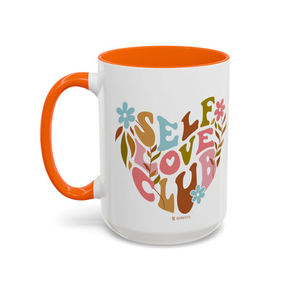 Self Love Club Coffee Mug - Empowering Floral Design, Great for Gifts, Self-Care, Friends, Motivational Mugs