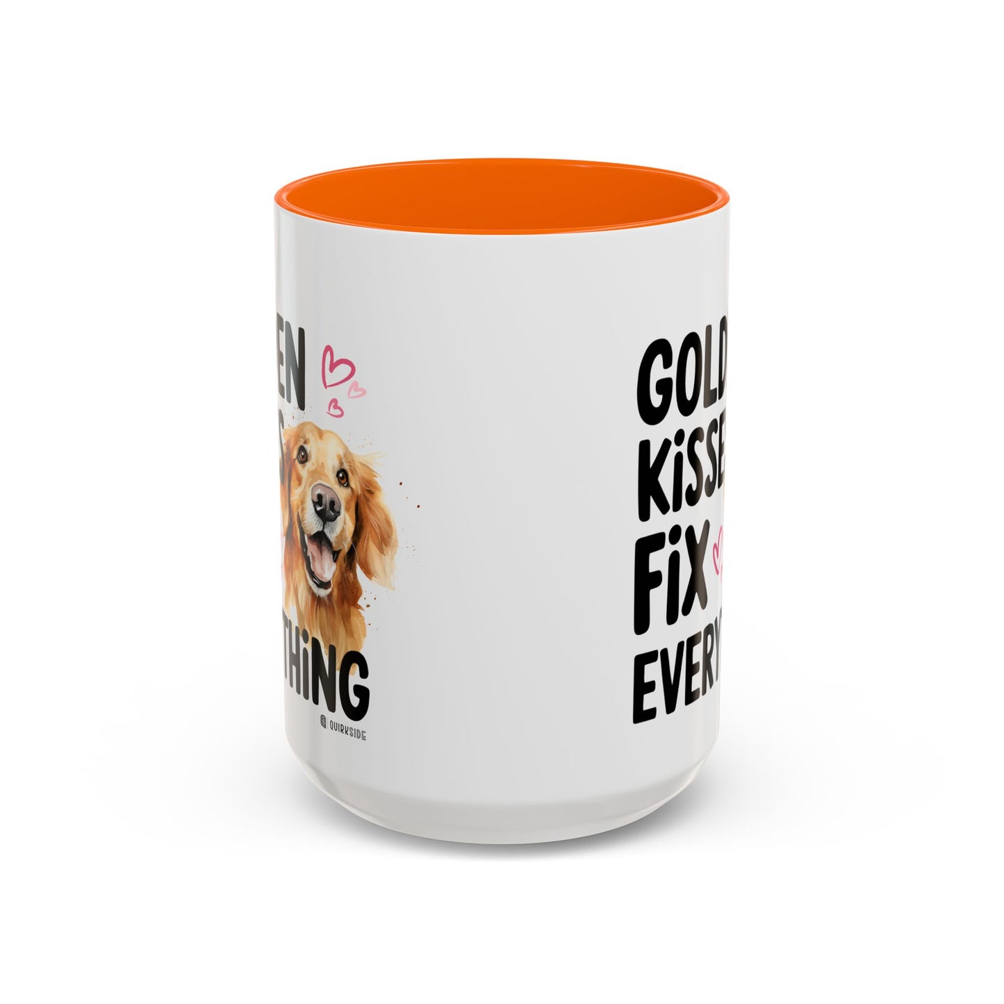 Golden Kisses Fix Everything Mug, Dog Lover Gift, Pet Owner Coffee Cup, Cute Animal Lover Mug, Fun Pet Quote Mug