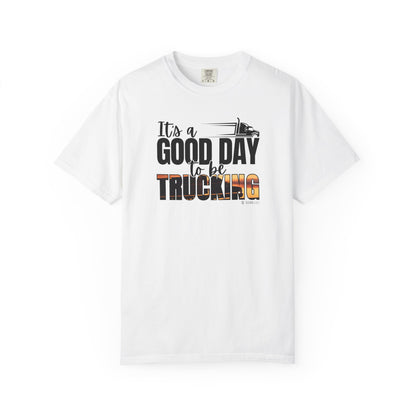 Trucking T-shirt, Truckers Tee, Highway Driver Shirt, On The Road Top, Unisex Tee, Comfortable Garment-Dyed Shirt