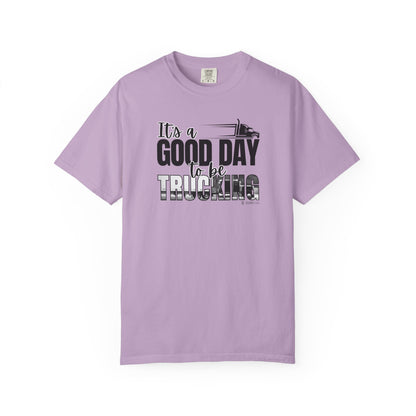 Trucking T-shirt, Truckers Tee, Highway Driver Shirt, On The Road Top, Unisex Tee, Comfortable Garment-Dyed Shirt