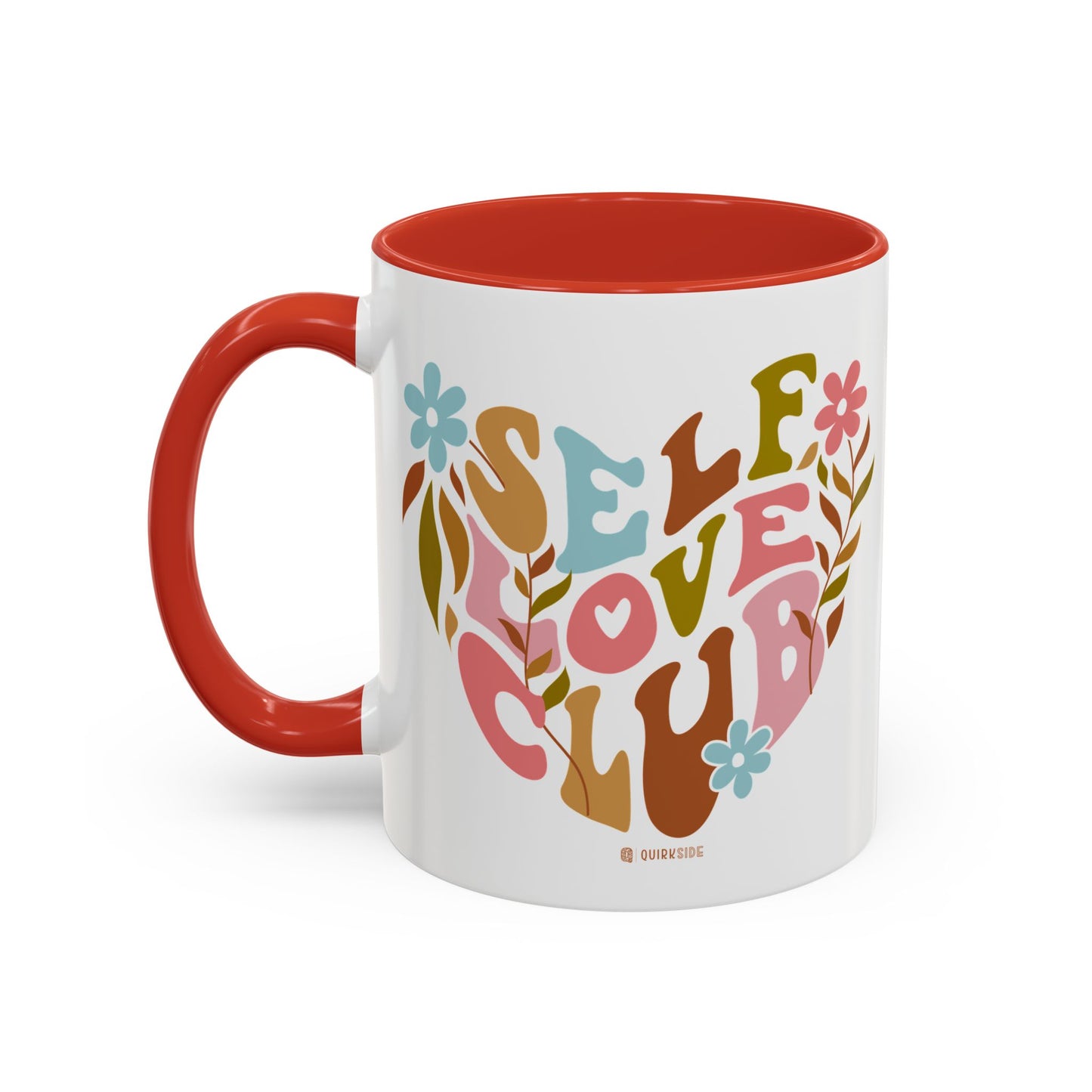 Self Love Club Coffee Mug - Empowering Floral Design, Great for Gifts, Self-Care, Friends, Motivational Mugs