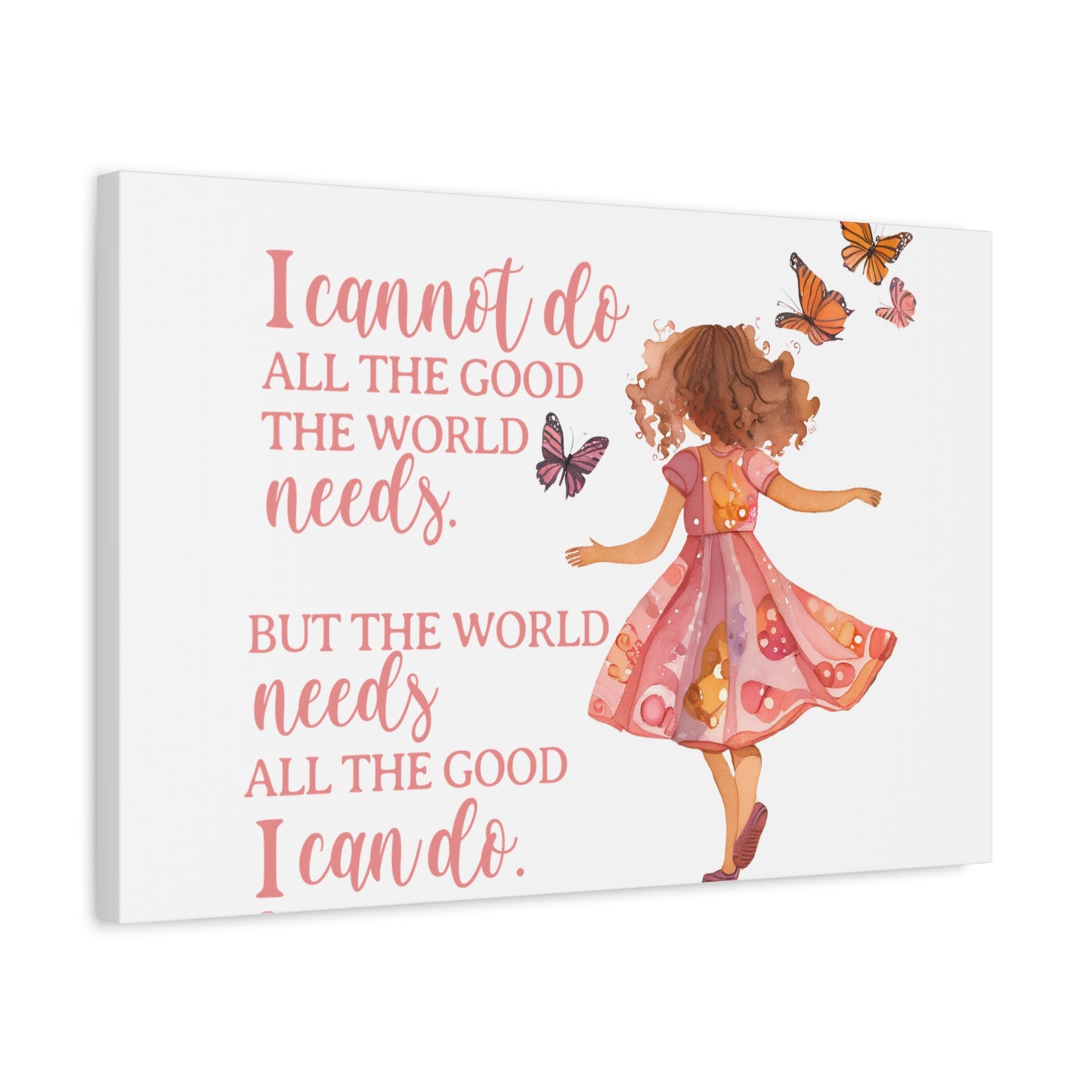 Inspirational Wall Art Canvas, Motivational Home Decor, Butterfly Quote Print, Gift for Her, Positive Vibes Wall Decor