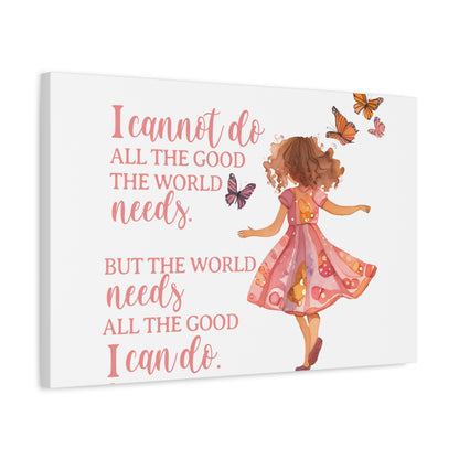 Inspirational Wall Art Canvas, Motivational Home Decor, Butterfly Quote Print, Gift for Her, Positive Vibes Wall Decor