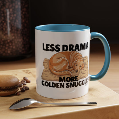 Golden Snuggles Coffee Mug - Less Drama More Snuggles, Dog Lover Gift, Perfect for Home, Funny Dog Mug, Pet Owner Treat