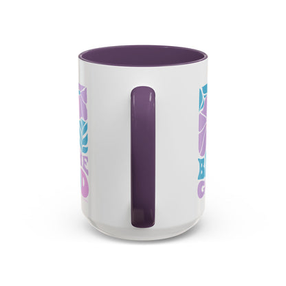 Accent Coffee Mug | 'Be the Good' Floral Design | Inspirational Mug, Gift for Her, Office Mug, Coffee Lover Gift, Home Decor