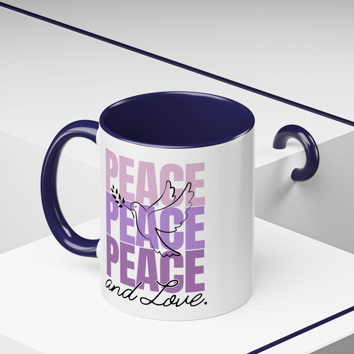 Peace and Love Accent Mug