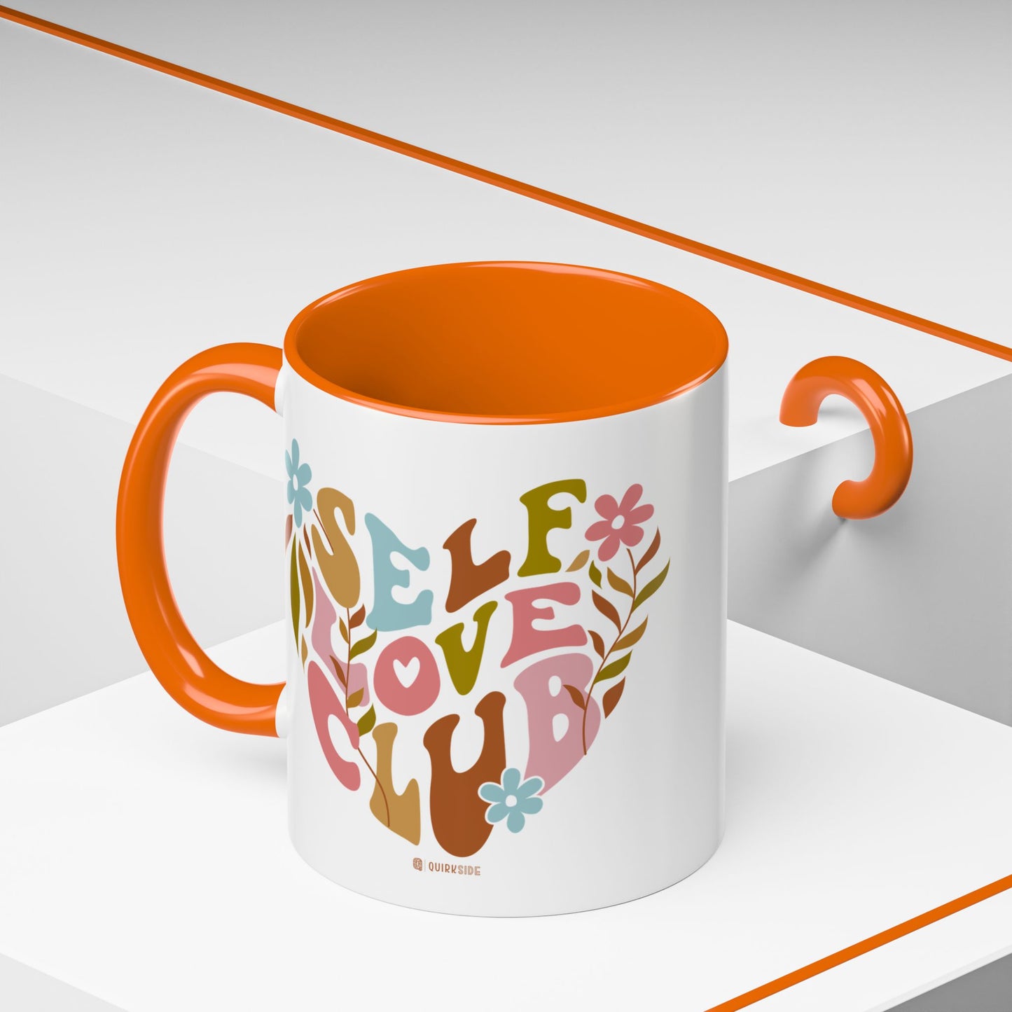 Self Love Club Coffee Mug - Empowering Floral Design, Great for Gifts, Self-Care, Friends, Motivational Mugs