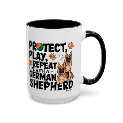 German Shepherd Lover's Accent Coffee Mug - Perfect Gift for Dog Owners, Pet Lovers, Birthdays, Holidays, Home Decor