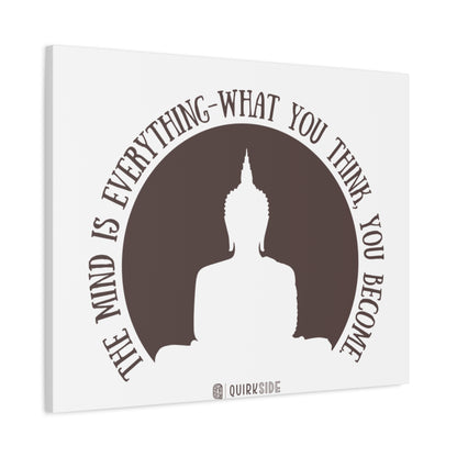 Mindfulness Buddha Canvas Art, Inspirational Wall Decor, Meditation Quote Print, Zen Home Decor, Gift for Yogis and Mindfulness Lovers