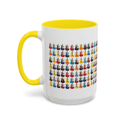 Coffee Mug - Wall of Guitars Design - Music Lover Gift
