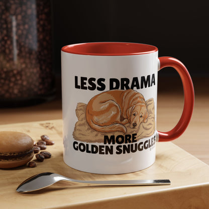 Golden Snuggles Coffee Mug - Less Drama More Snuggles, Dog Lover Gift, Perfect for Home, Funny Dog Mug, Pet Owner Treat