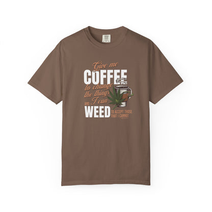 Coffee and Weed Funny Unisex T-shirt, Hilarious Tee for Coffee and Cannabis Lovers, Relaxed Fit Shirt for Daily Wear, Gift for Friends,