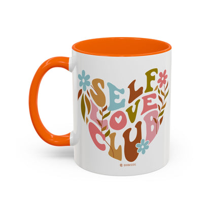 Self Love Club Coffee Mug - Empowering Floral Design, Great for Gifts, Self-Care, Friends, Motivational Mugs