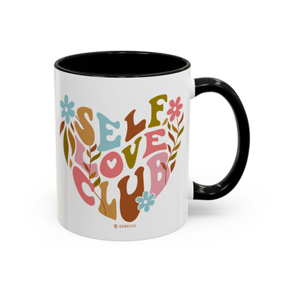 Self Love Club Coffee Mug - Empowering Floral Design, Great for Gifts, Self-Care, Friends, Motivational Mugs