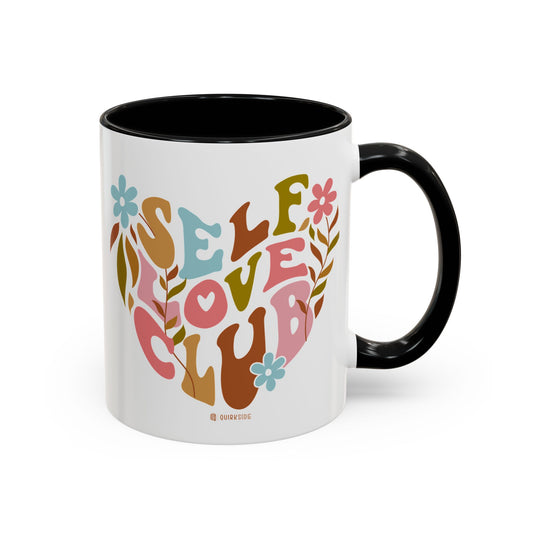 Self Love Club Coffee Mug - Empowering Floral Design, Great for Gifts, Self-Care, Friends, Motivational Mugs