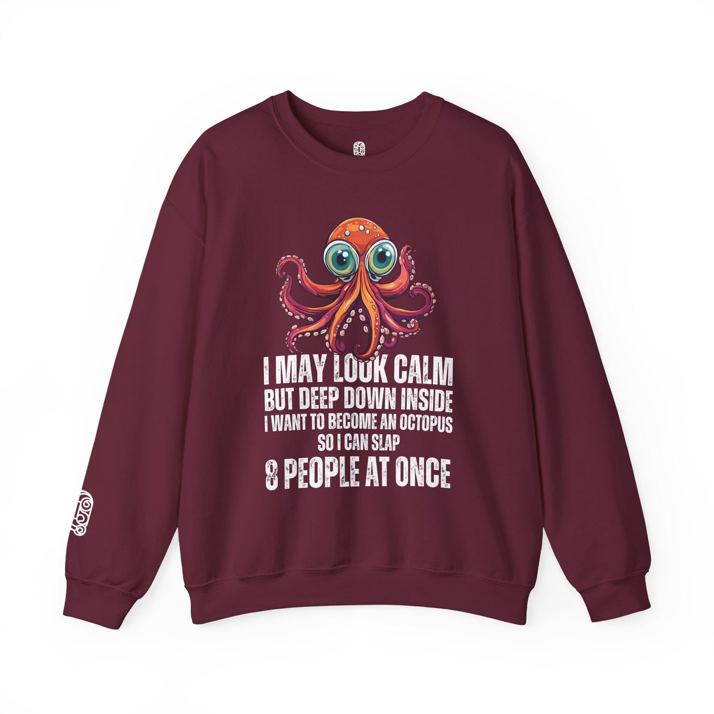 Octopus-themed Sweatshirt, Funny Unisex Crewneck Jumper, Quirky Humor Top, Stand Out Clothing, Hilarious Gift for Men and Women - Quirkside Creations