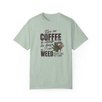 Coffee and Weed Funny Unisex T-shirt, Hilarious Tee for Coffee and Cannabis Lovers, Relaxed Fit Shirt for Daily Wear, Gift for Friends,