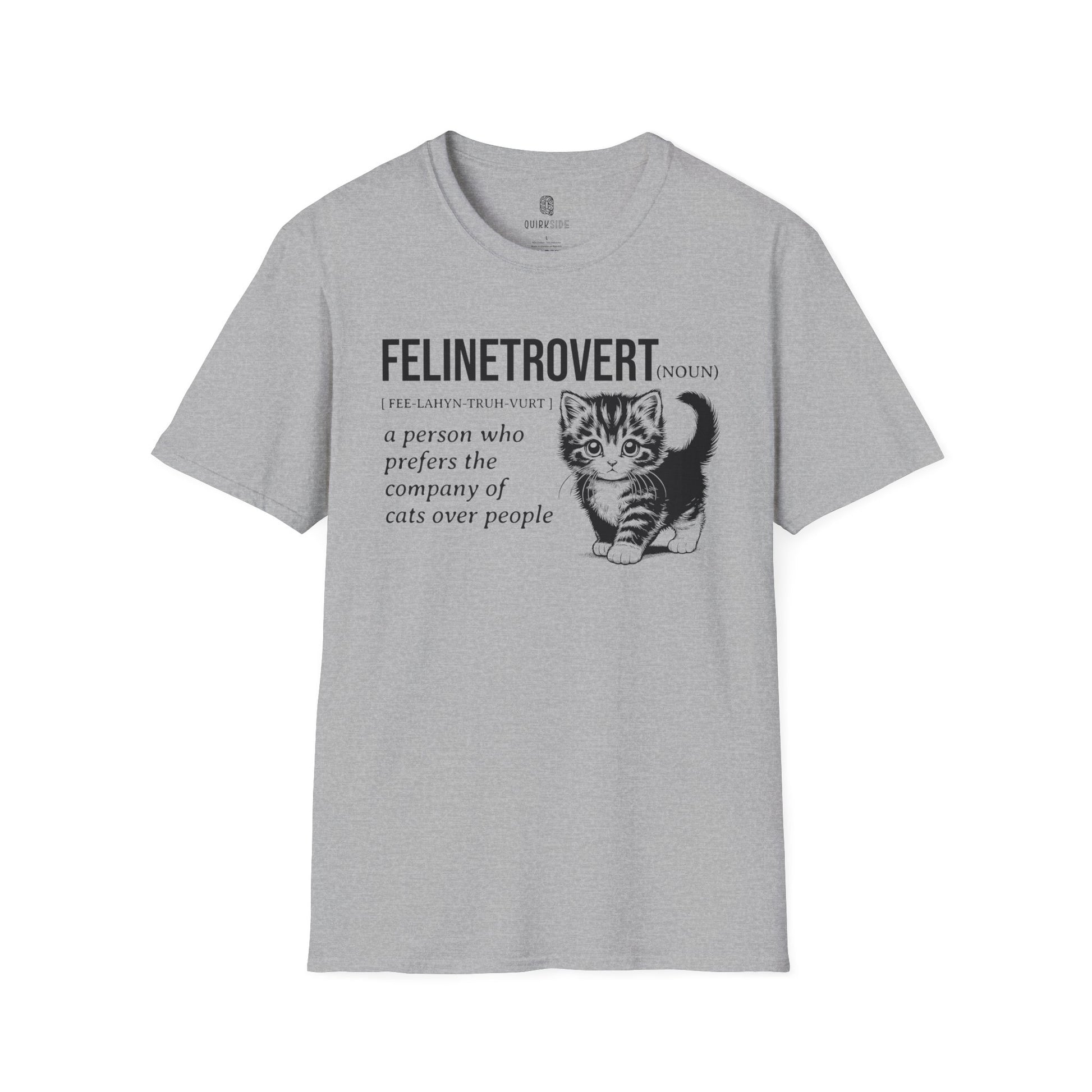 Cat Lover's Softstyle T-Shirt - Comfortable Tee for Feline Enthusiasts, Kitty Print Shirt, Animal Graphic Top, Cute Kitten T-Shirt, Pet - Quirkside Creations