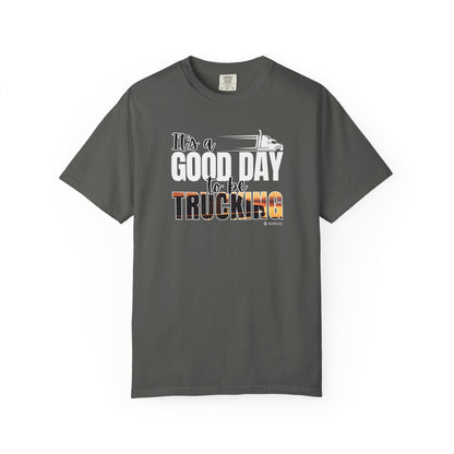 Trucking T-shirt, Truckers Tee, Highway Driver Shirt, On The Road Top, Unisex Tee, Comfortable Garment-Dyed Shirt