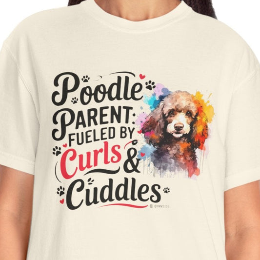 Poodle Lover T-shirt, Dog Owner Shirt, Cute Unisex Tee, Garment-Dyed Top, Dog Mom Dad Gift, Pet Lover Apparel, Animal Graphic Tee