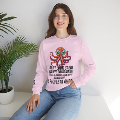 Octopus-themed Sweatshirt, Funny Unisex Crewneck Jumper, Quirky Humor Top, Stand Out Clothing, Hilarious Gift for Men and Women - Quirkside Creations