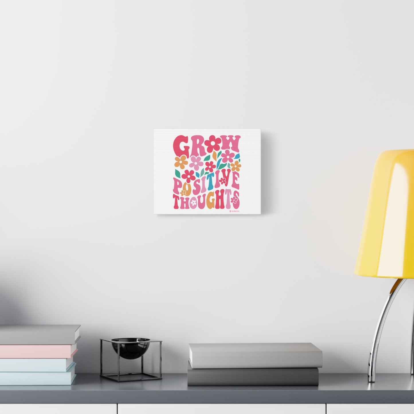 Positive Thoughts Canvas Wall Art, Grow Positive Thoughts Home Decor, Flower Wall Decor, Gift for Encouragement, Motivational Artwork, [...]