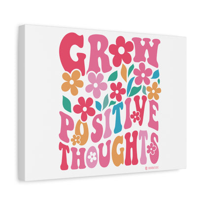 Positive Thoughts Canvas Wall Art, Grow Positive Thoughts Home Decor, Flower Wall Decor, Gift for Encouragement, Motivational Artwork, [...]